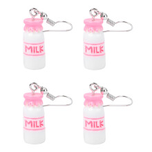 2 Pares De Pendientes Colgantes De Botella De Leche Para Chica