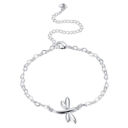 Silver Ankle Bracelet Ajustable Con De Para Mujer