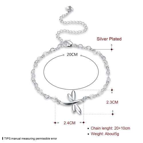 Silver Ankle Bracelet Ajustable Con De Para Mujer 1
