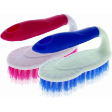 Heavy Duty Scrubber Cleaning Brush with Handle Iron Shape Floor Scrubbing Brush for Carpet Bathtub Bathroom Title Sink Cleaner Kitchen Supplies