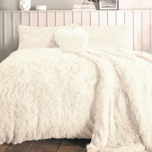 (Cream, King) New Luxury Cuddles Teddy Fleece Duvet Set for Cozy Sleeping sets quilt cover