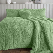 (Sage, Single) New Luxury Cuddles Teddy Fleece Duvet Set for Cozy Sleeping sets quilt cover