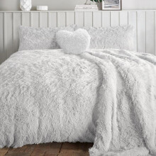 (Silver, Single) New Luxury Cuddles Teddy Fleece Duvet Set for Cozy Sleeping sets quilt cover