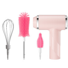 3 Brush Head Electric Cleansing Tool For Infant Bottle-Pink