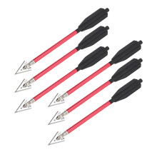 6Pcs Crossbow Arrows Aluminum Alloy Red 6.75in Double Screw Fixing Shooting Bow