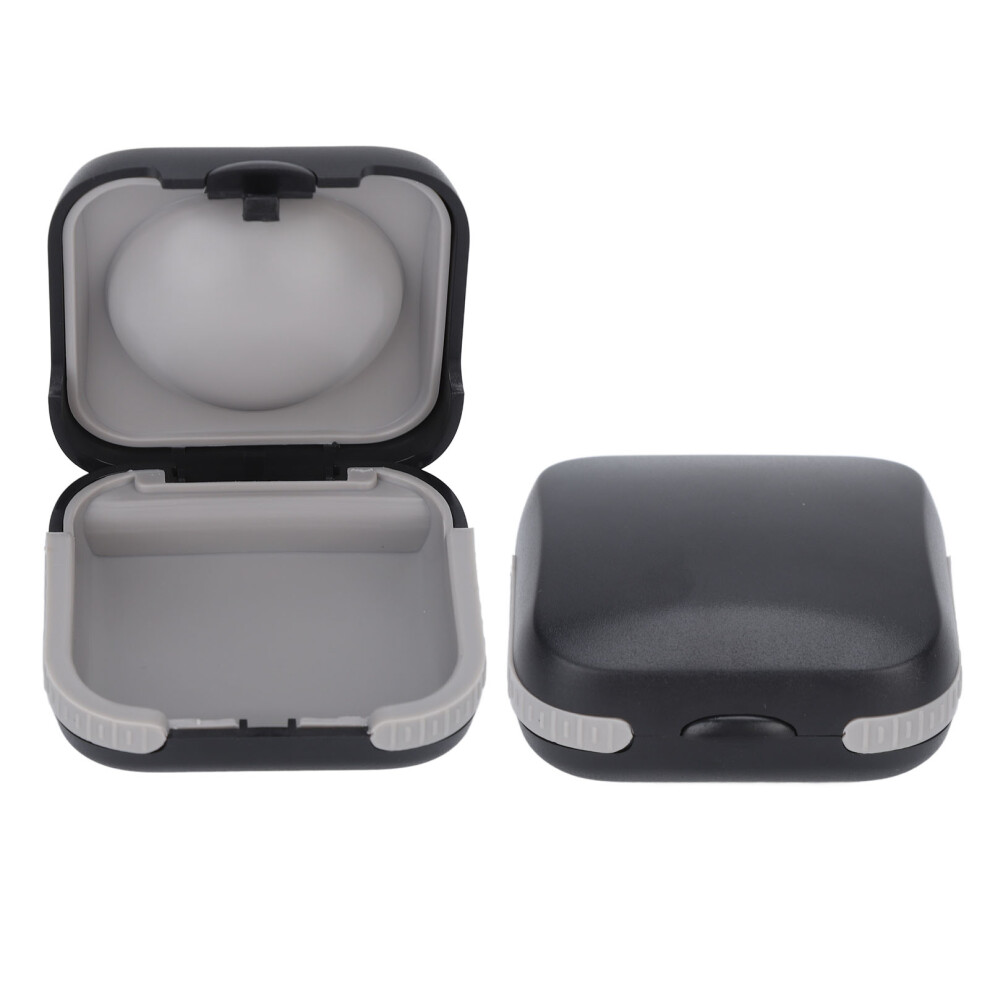 Black Abs Hearing Aid Storage Case Waterproof Portable For Elderly
