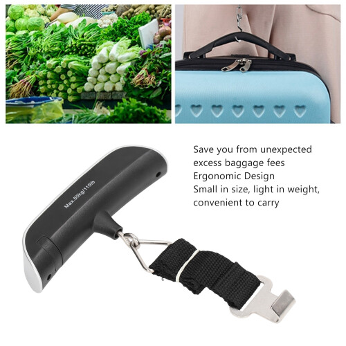 Portable 50kg Digital Luggage Hanging Scale with Backlit LCD Display 2