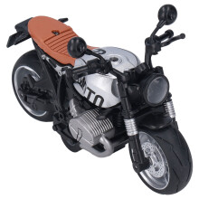 Kids 1:12 Retro Motorcycle Toy - Lighting & Sound - Silver Black Craft