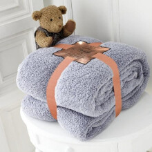 (Grey Silver, Single 100 x 150 CM) Rayyan Linen Teddy Fleece Throw Soft Warm Luxury Cuddly Sofa Bedspread Travel Blanket