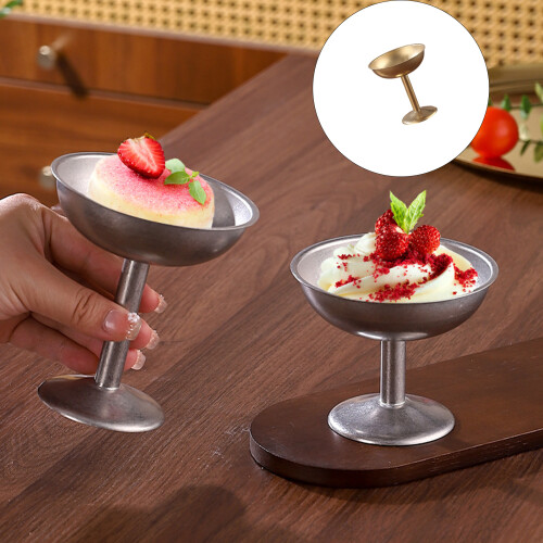 Functional Nonrust Steel Footed Serving Cup Heat-silver S 1