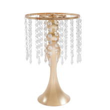Crystal Flower Stand Tabletop Centerpieces Metal Flower-L Gold