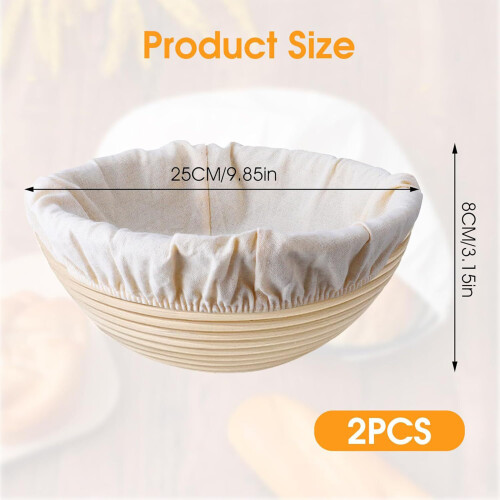 Washable Bread Making Accessories Set of 2 Cloth Banneton Liners 2