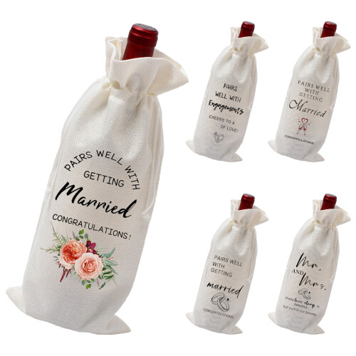 5PCS Wine Bottle Protector Shockproof Reusable Wine Bag Bottle