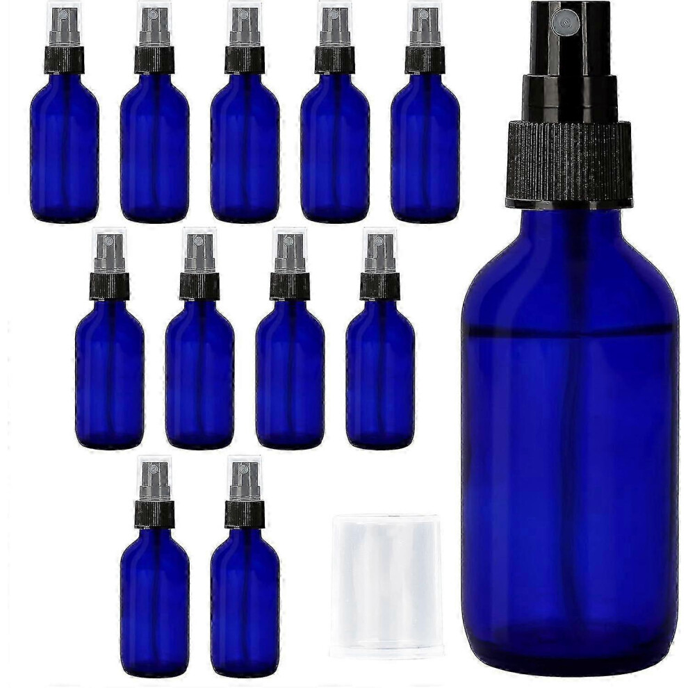 Blue Glass Spray Bottles Set of 12, 60ml Fine Mist Essential Oil Bottles