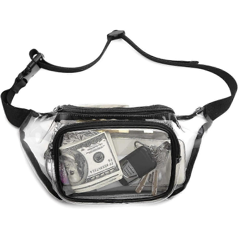 Stadium Approved Transparent Fanny Pack, Adjustable Strap Concert Hiking
