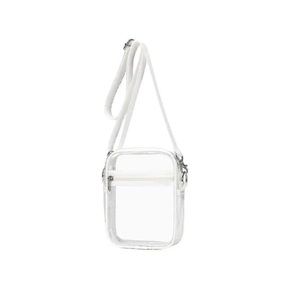 Stadium Approved Transparent Bag, Clear Handbag Adjustable Strap White