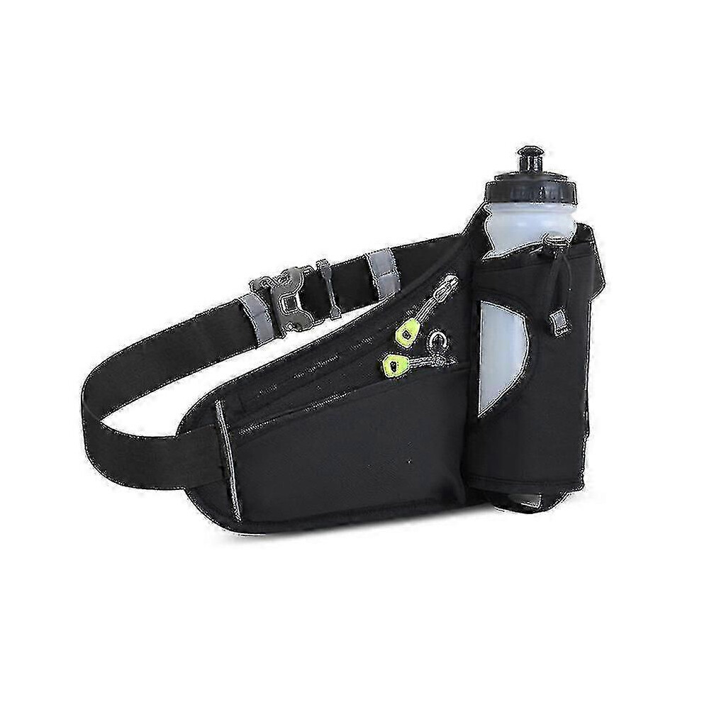 Running Fanny Pack Water Bottle Holder, Camping Hiking Fitness Black