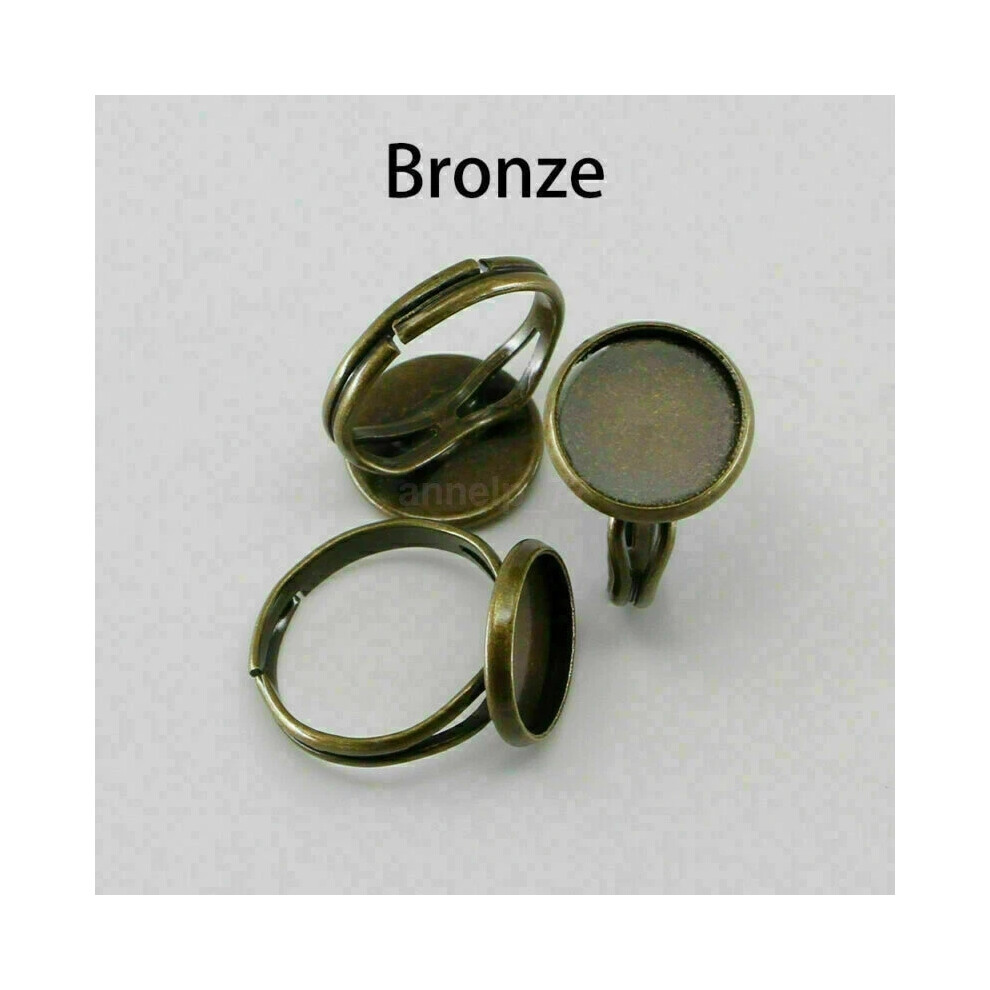 (Bronze, 8mm x 10pcs) NEW 10pcs Adjustable Ring Blank Base DIY for 10-25 mm Glass Cabochon Jewelry Making-image-OPC-PMP88W2-NEW
