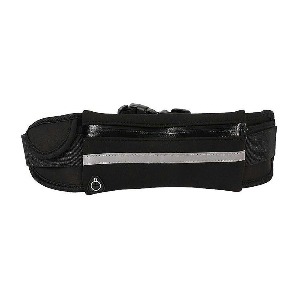 Unisex Waterproof Running Fanny Pack Black, Adjustable Elastic Waist Bag