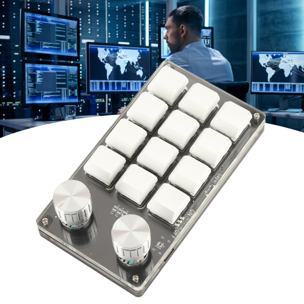 One Handed 12-Key Macro Mechanical Keyboard - Programmable Office Gaming 9391357382101