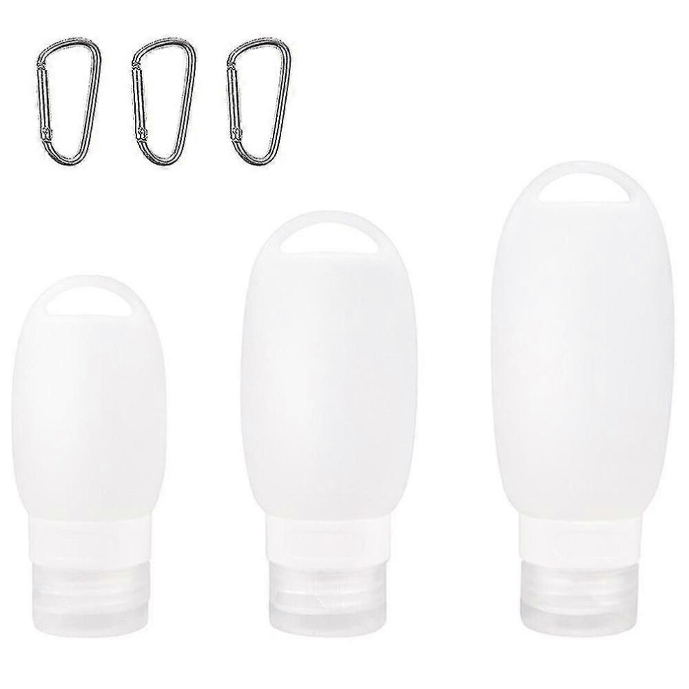 Travel Bottles Set of 3 Clear, Toiletry Shampoo Conditioner Containers