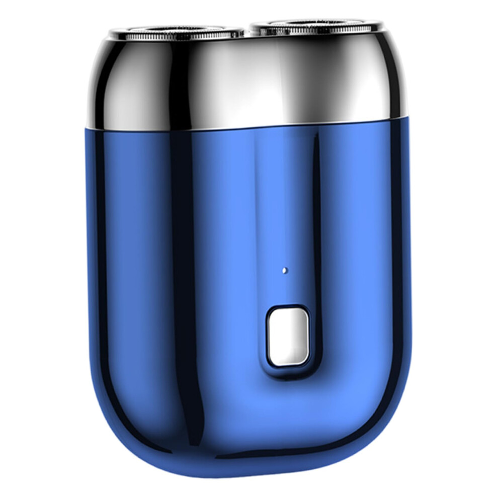 Blue Mini Shaver Type-C Rechargeable Ipx6 7500Rpm Low-Noise Magnetic Ring Blade Portable Wet And Dry Beard Clipper