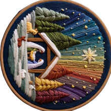 Ensemble de broderie de la Nativité, fournitures artisanales-B