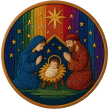 Ensemble d'artisanat de broderie d'histoire de noël, cerceau-UN
