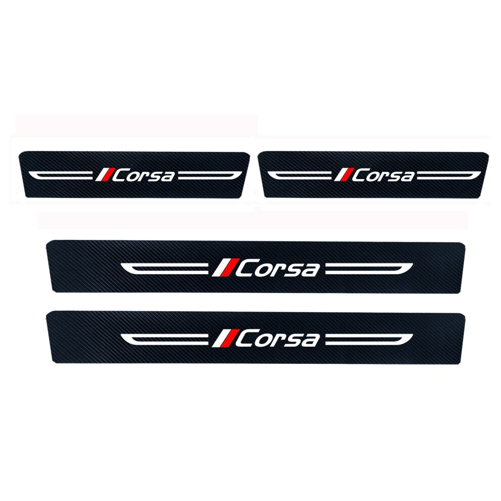 4Pcs/Set For Vauxhall Corsa Car Door Plate Sill Scuff Anti Scratch Sticker