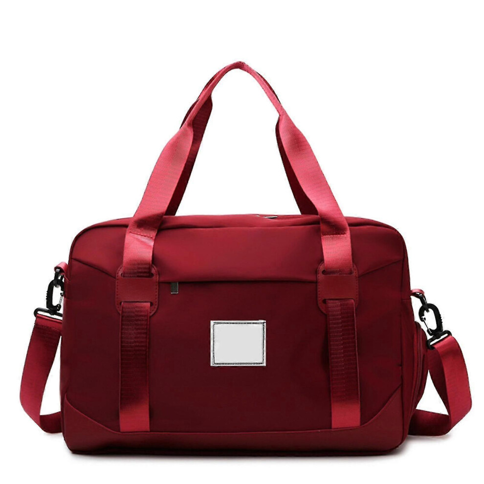 Travel Bag Red, Women's Weekend Bag, Large Handbag with Shoe Compartment