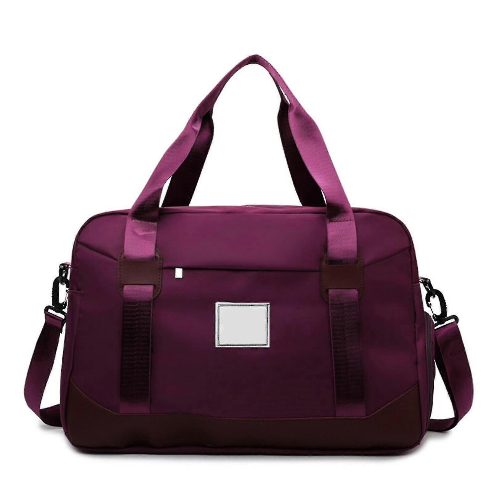 Travel Bag Dark Purple, Women's Weekend Bag, Large Handbag with Shoe Compartment