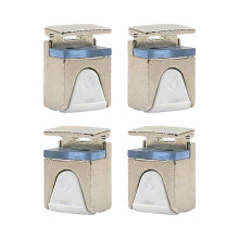 Glass Clamp Holders 4-Piece Set Multipurpose Adjustable For Showcases Cabinets Panels Zinc Alloy Glass Shelf Compatible