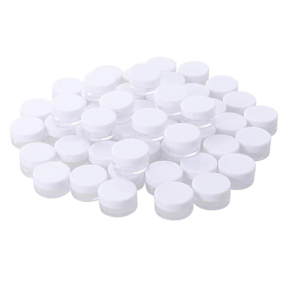Small Plastic Travel Containers Pack of 50, Clear Cosmetic Jars, Toiletry Sample Bottles