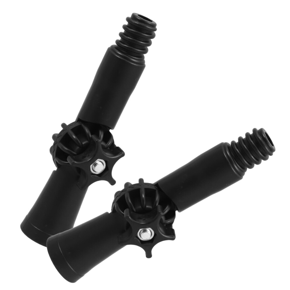 2Pcs Adjustable Rotatable Angle Adapter For Telescoping Extension Pole Abs Plastic Joint Black With Rotation Knob 9084446730746