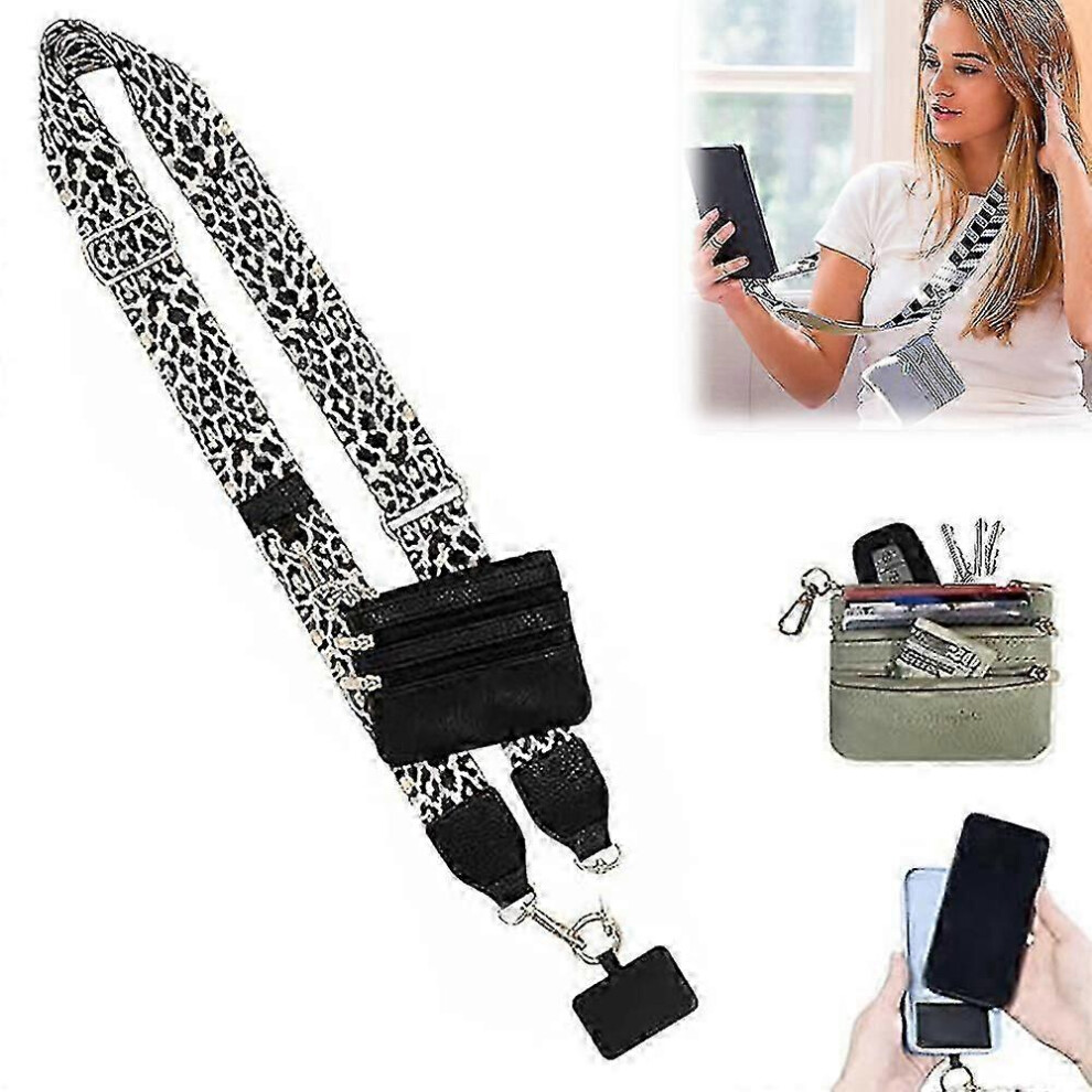 Phone Wrist Strap with Zippered Pouch Leopard, Clip and Go Lanyard, Women's Cell Phone Wallet-image-OPC-PMP8CFX-NEW
