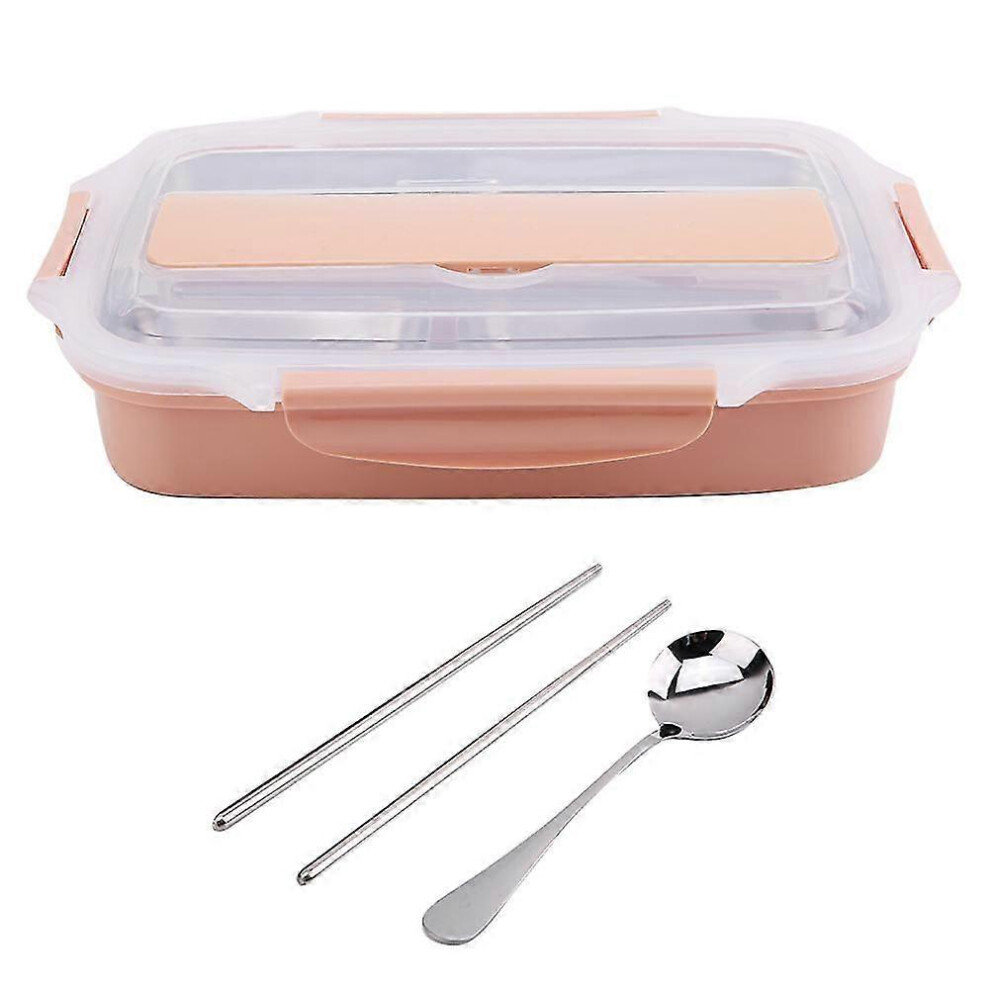 Insulated 304 Stainless Steel Lunch Box With Chopsticks Spoon, Thermal Food Container Pink