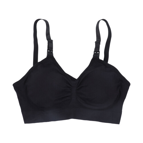 Adjustable Black Breathable Breast Pump Bra for Puerpera - Size M 1