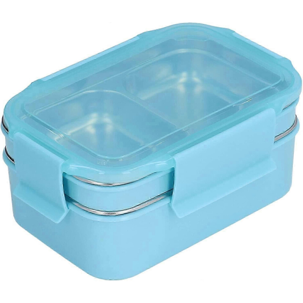 Double Layer 304 Stainless Steel Lunch Box Blue, Storage Compartment Food Container