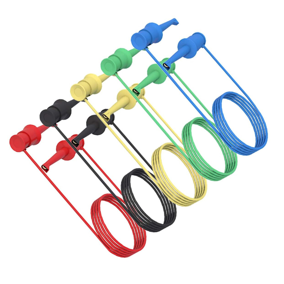 Mini Grabber Test Hook Clips Leads For Multimeter, 5 Pcs, Dual Ic Wire, Insulated Copper, High Temperature Resistant 9067246464493