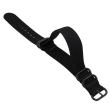 1 Pezzo Cinturino In Nylon Regolabile Per Orologio 24mm Nero
