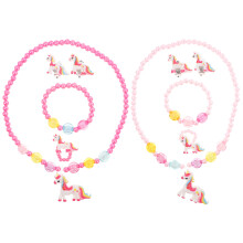 40 Unidades Conjunto De Unicórnio Colar Pulseira Para