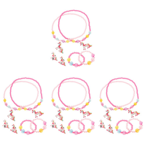 40 Unidades Conjunto De Unicórnio Colar Pulseira Para 1