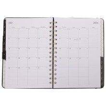 Agenda Diária Capa Couro Pu Bloco Notas Planejador Espiral