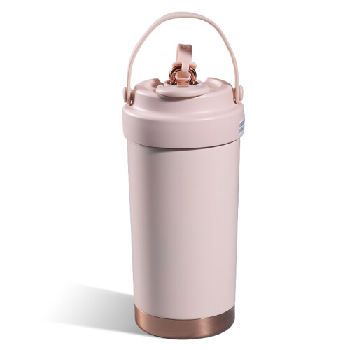 Ceramic Lined 500ml Straw Cup Stainless Steel-Sakura Powder