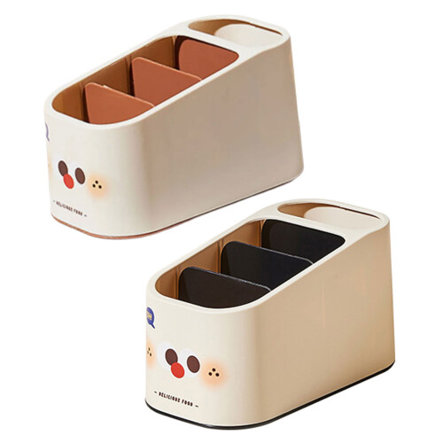 Multi Compartment Desktop Storage Box for Organizing-Black 1