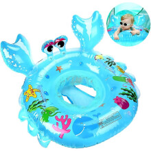 (As show, One size) Inflatable Swimming Ring, Swimming Ring Float, Blue Crab Pool Seat for Baby Kids 6 to 48 Months