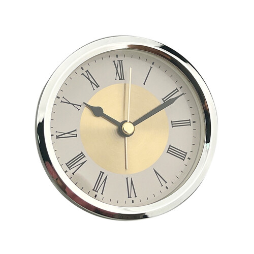 Miniature 89mm Quartzs Alarm Clock Face Insert Clock-Silver