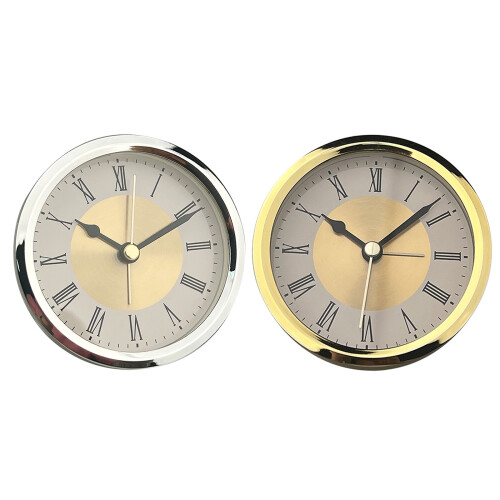 Miniature 89mm Quartzs Alarm Clock Face Insert Clock-Silver 1
