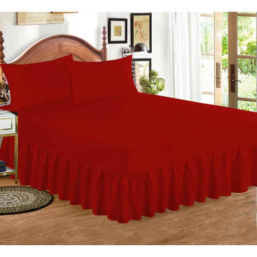 (OLIVE, SUPER KING) Extra Deep Fitted Valance Sheet Bed Sheets Single Double King Super King Size 2