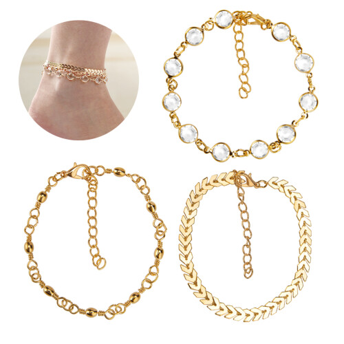 3 Pezzi Cavigliere Con Paillettes E ,